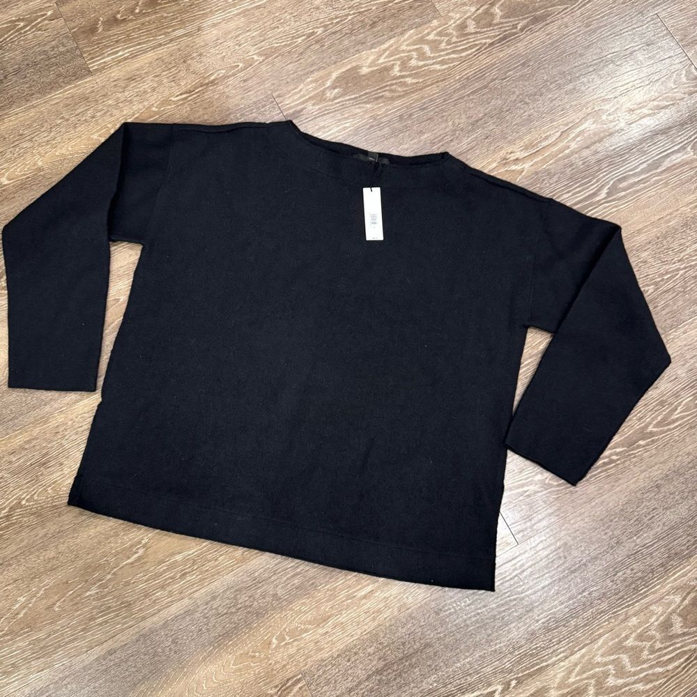 Banana Republic Black boatneck wool top black size s